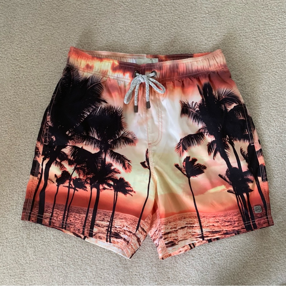 U.S. Apparel Sunset on a Beach Printed Board Shorts (Size Medium)